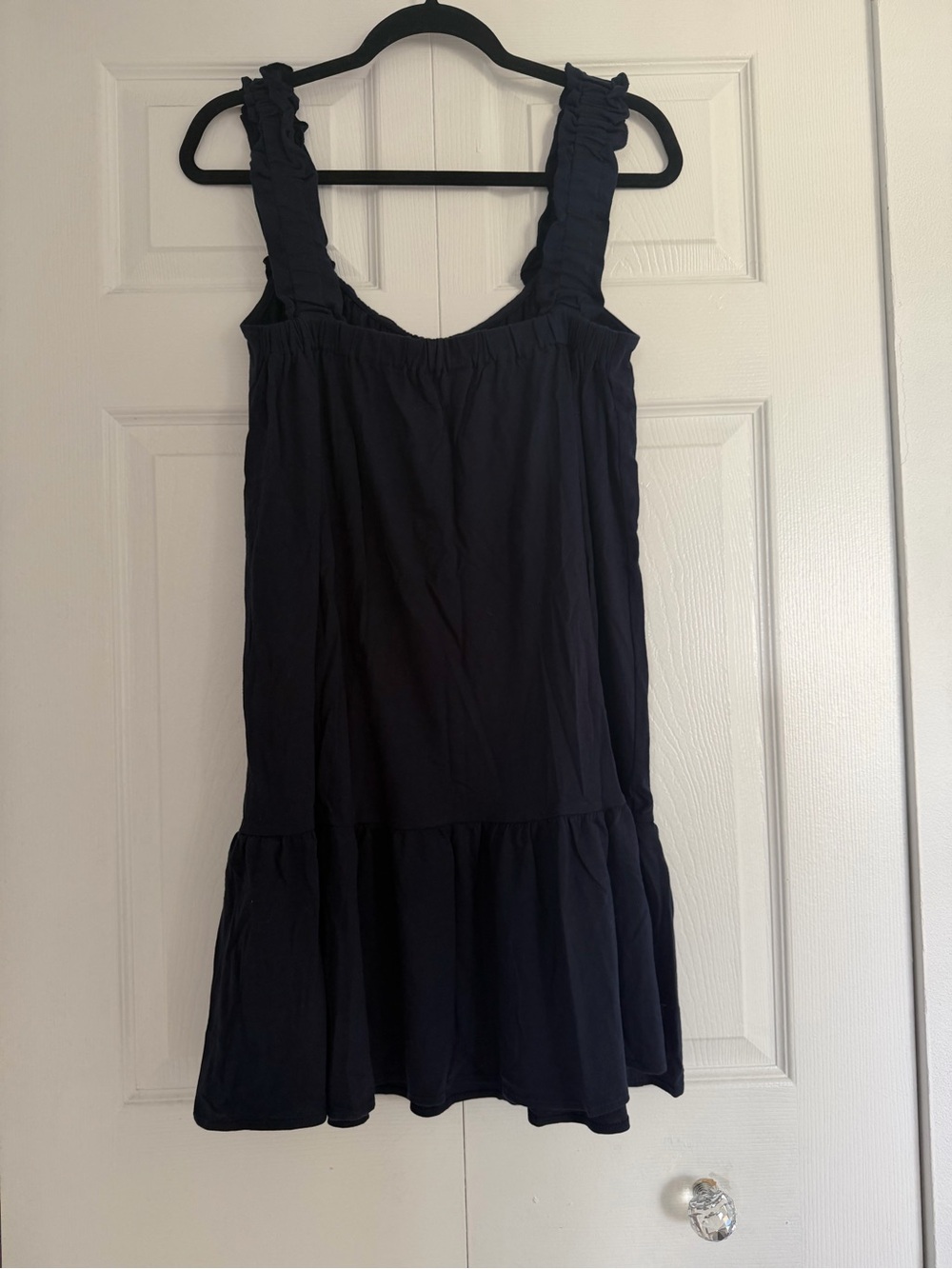 J. Crew Navy Ruffle-Strap Mini Dress - Picture 6 of 8